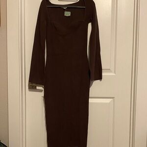 Brown Long Sleeve Bodycon Dress Her…Bottari Dress